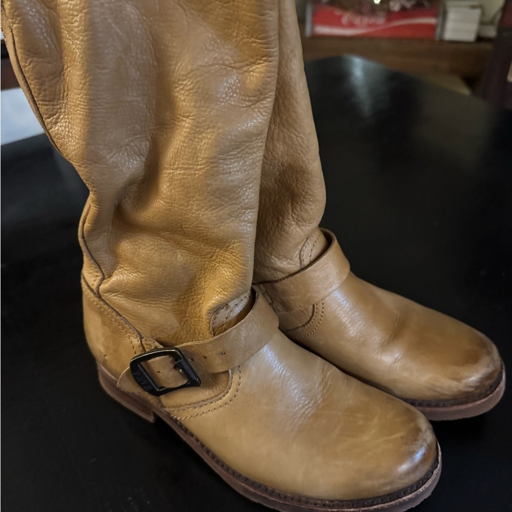 Frye Tan Heeled Boots